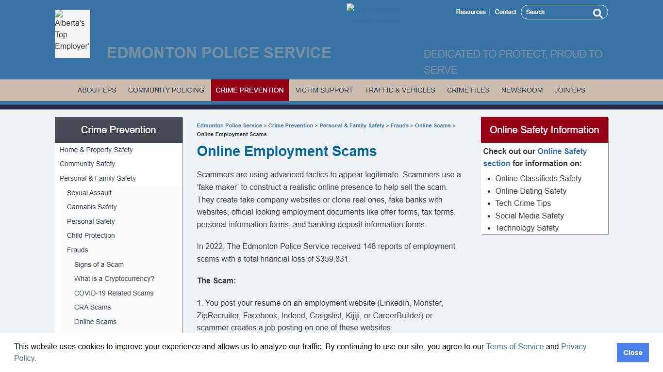 Online Employment Scams